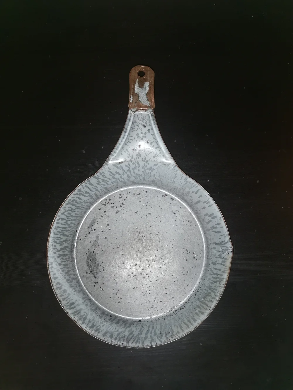 Antique Blue and White Graniteware Enamel 9.25